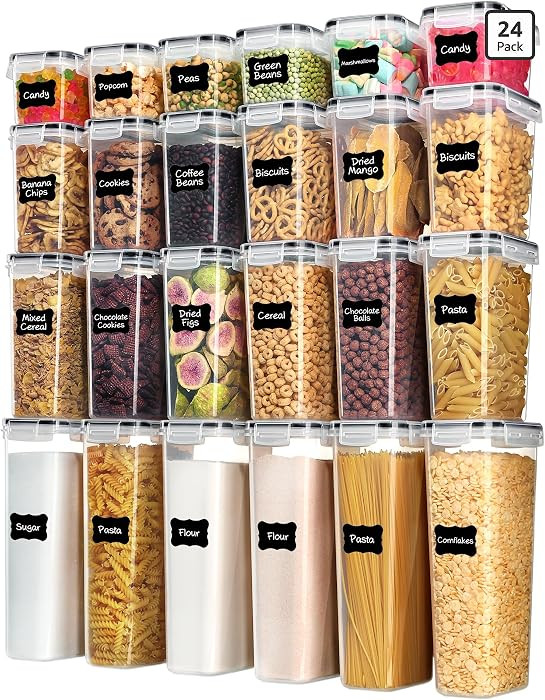 Airtight Food Storage Containers with Lids, Vtopmart 24 pcs Plastic Kitchen and Pantry Organizati... | Amazon (US)