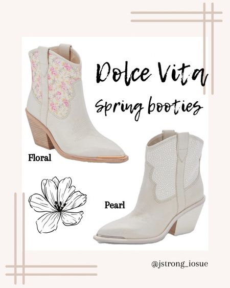Dolce Vita spring booties in a floral and Pearl option! Wear with denim shorts or a pretty spring dress! 

#LTKshoecrush #LTKstyletip #LTKFind