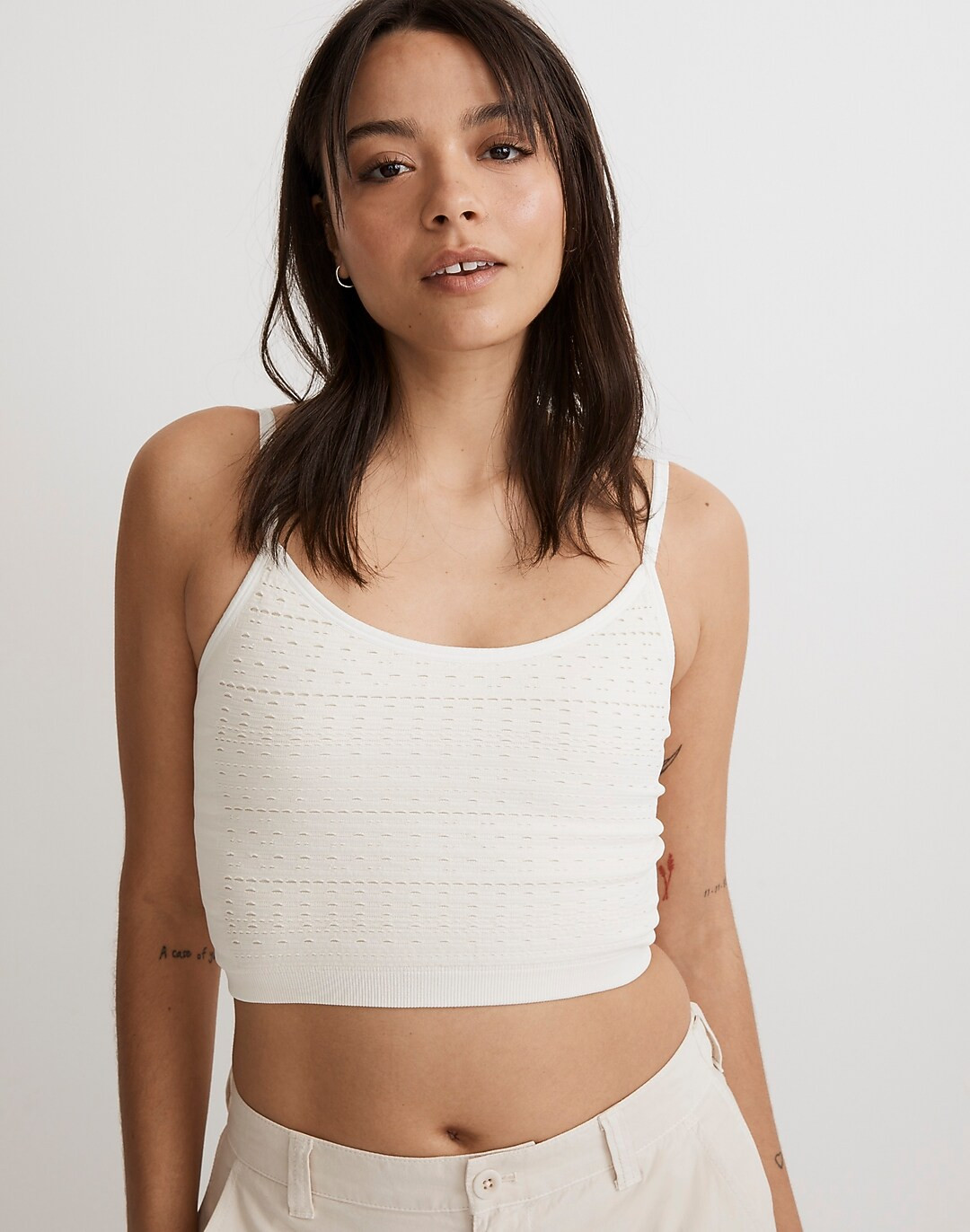 Seamless Pointelle Crop Cami | Madewell