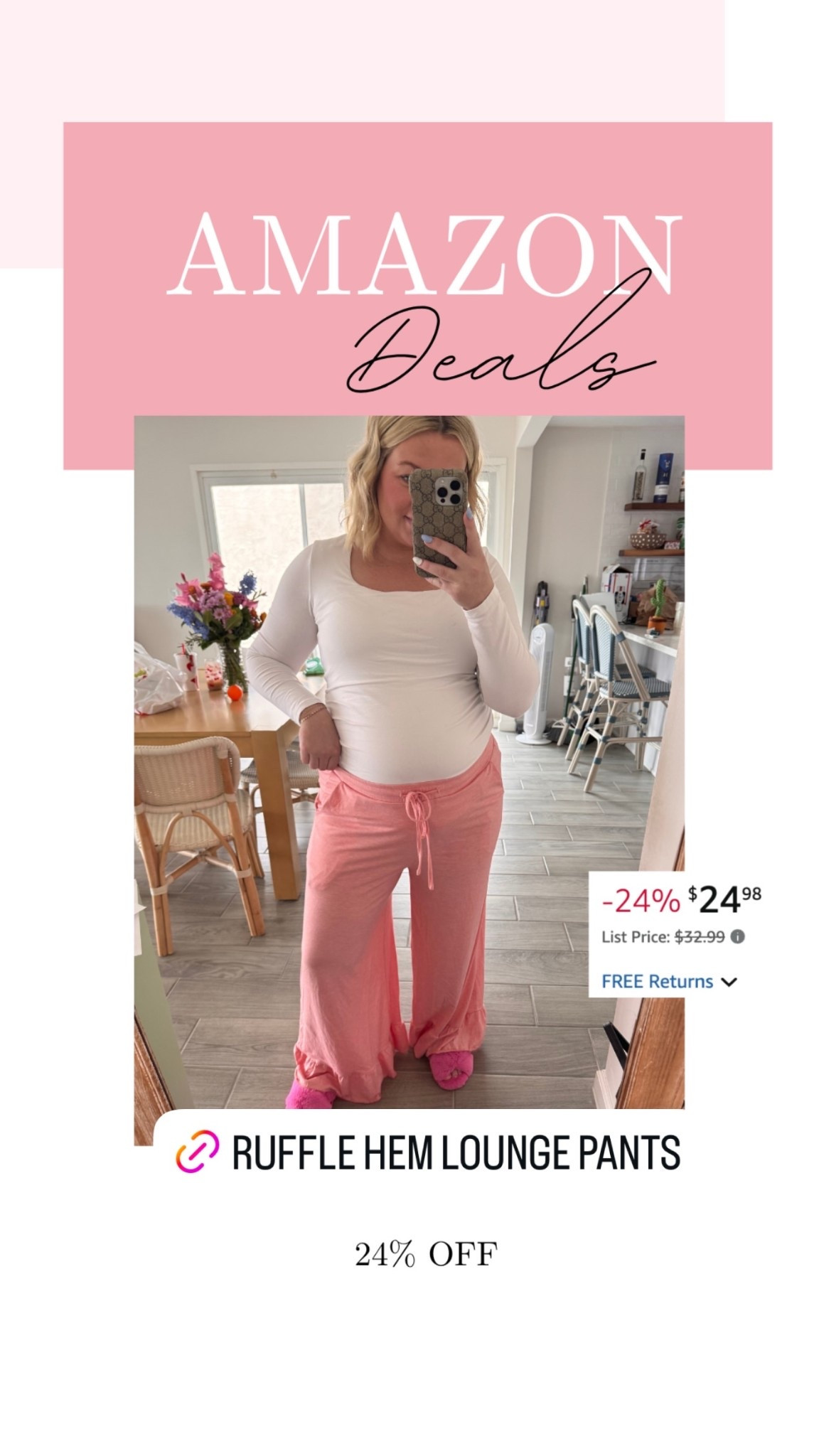 Cute & comfy ruffle hem pants on Deal!

#LTKSeasonal #LTKMidsize #LTKSaleAlert