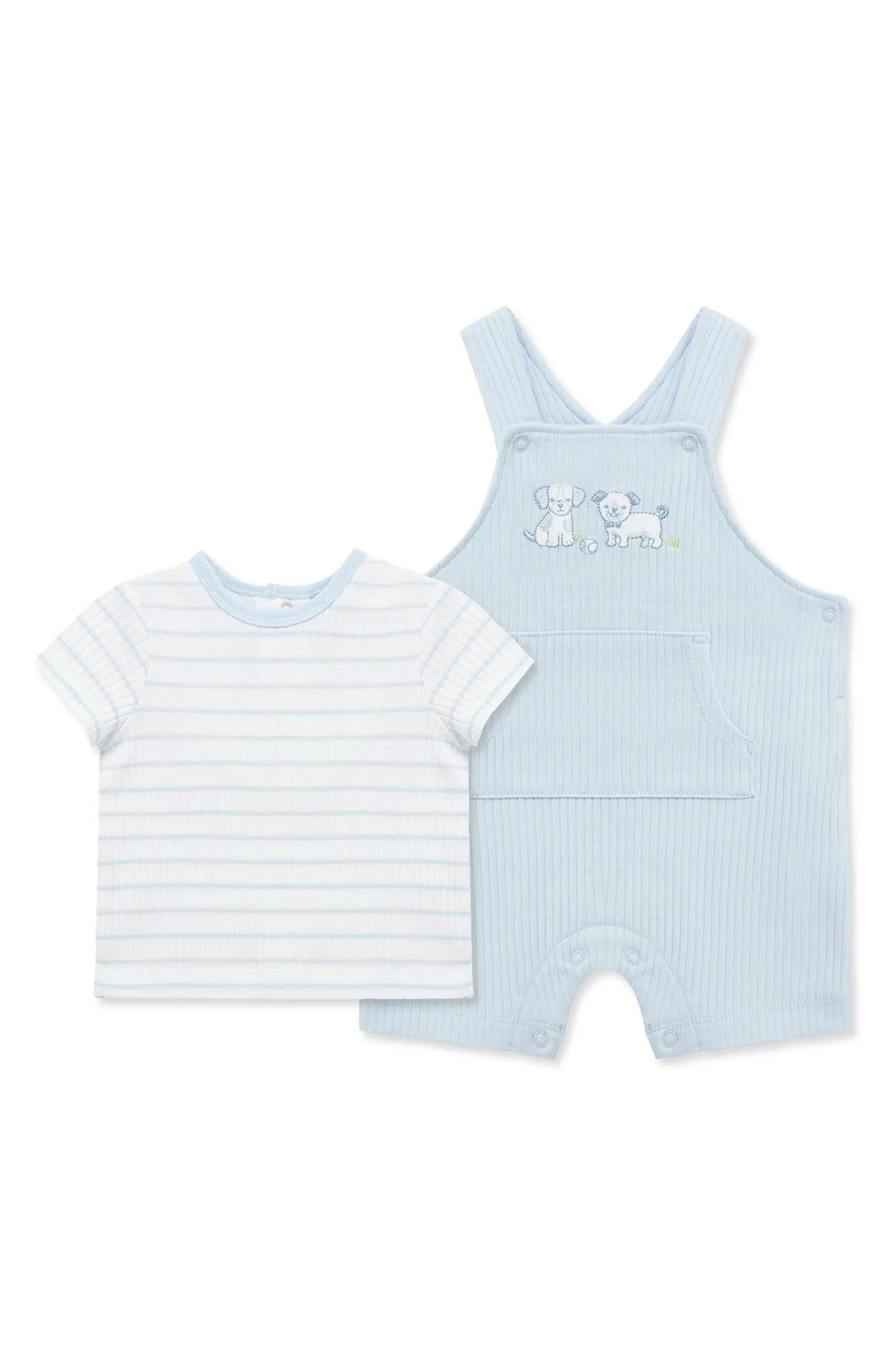 Little Me Playful Puppy Organic Cotton Overalls & Top Set | Nordstromrack | Nordstrom Rack
