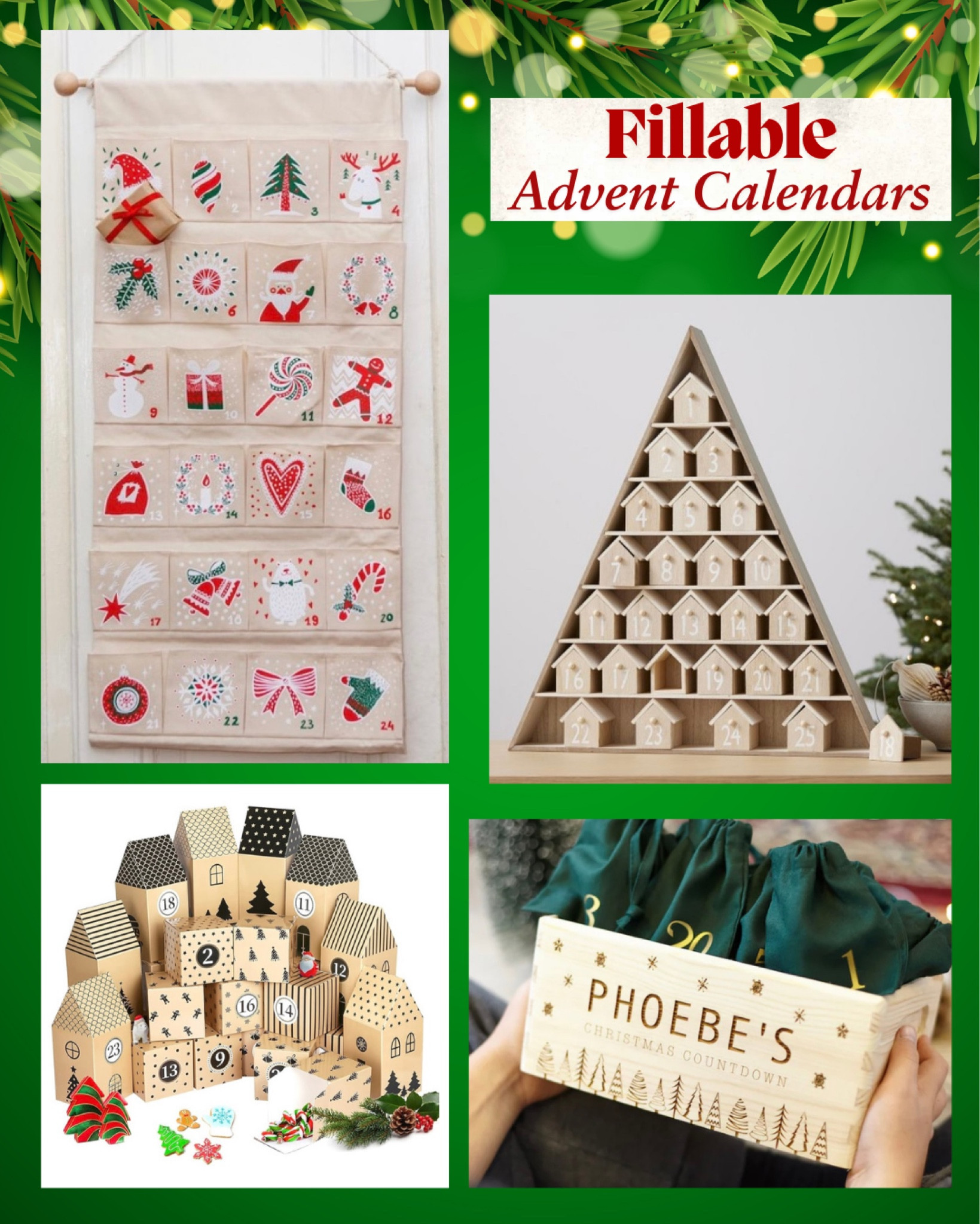 We love using our pocket advent calendar year after year. Fill these advent calendars with treats, toys, or anything your heart desires. 

Fillable advent calendar 

#LTKFamily #LTKSaleAlert #LTKHoliday