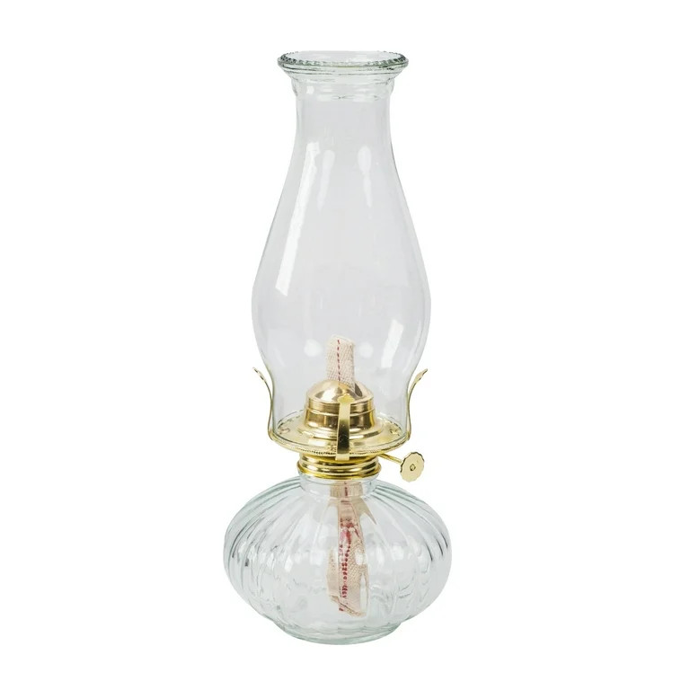 Chonsun Oil Lamp 12.6" Vintage Gold Accent Home Decor Clear Glass Chimney | Walmart (US)