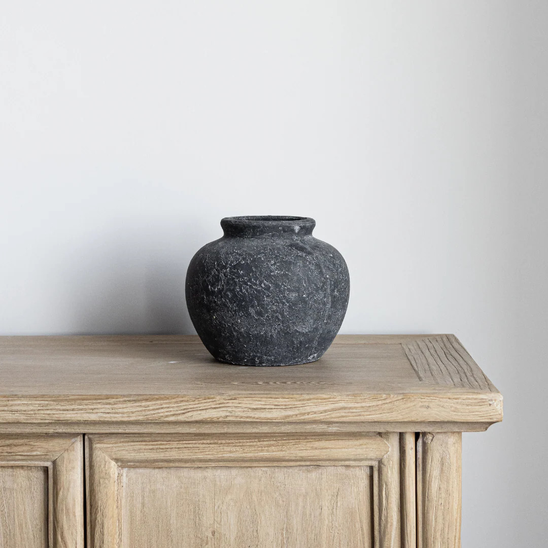Charcoal Round Vase | By Luxe B Co. | luxe bCO
