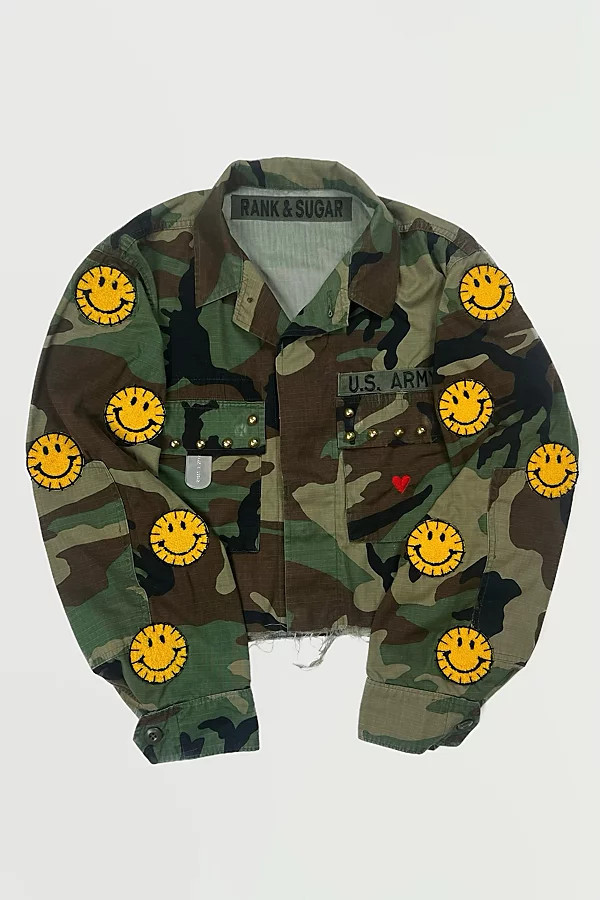 Vintage Smiley Camo Army Jacket Selected by Rank & Sugar | Free People (Global - UK&FR Excluded)