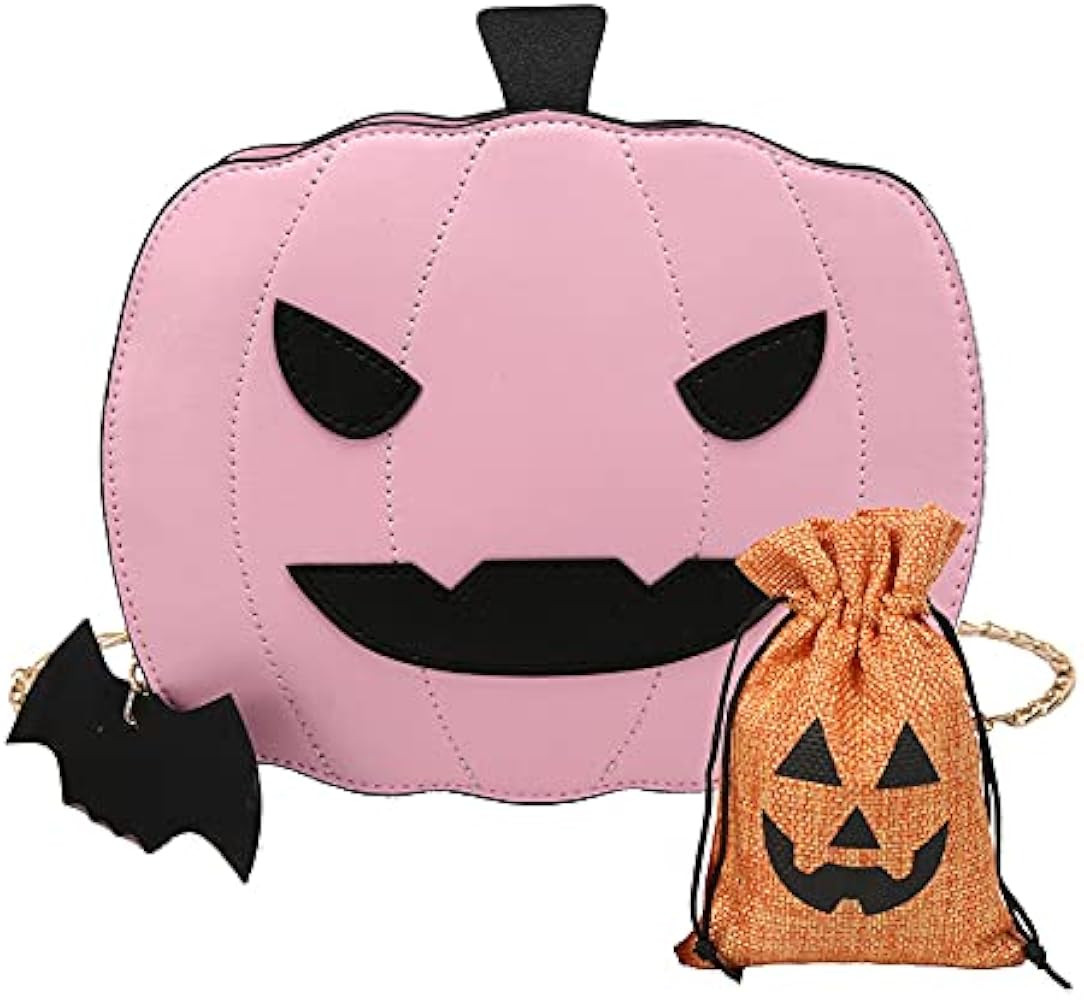 Pumpkin Crossbody Bags Novelty Devil Shoulder Chain Purse with Drawstring Bag for Women | Amazon (US)
