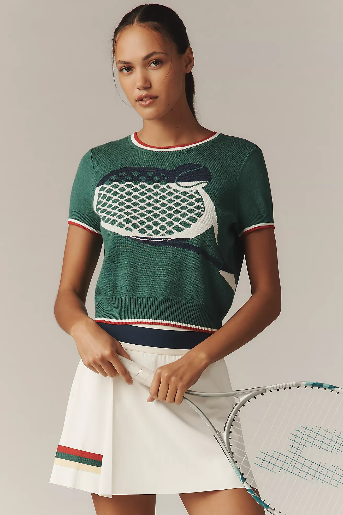 Tretorn x Anthropologie Knit Short-Sleeve Racquet Sweater | Anthropologie (US)