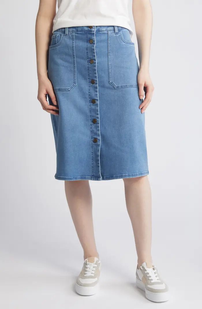 Patch Pocket Button Front Denim Skirt | Nordstrom