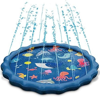 Uiter Sprinkle & Splash Play Mat ,60'' Blue Inflatable Sprinkler Pad, Perfect Summer Outdoor Spra... | Amazon (US)