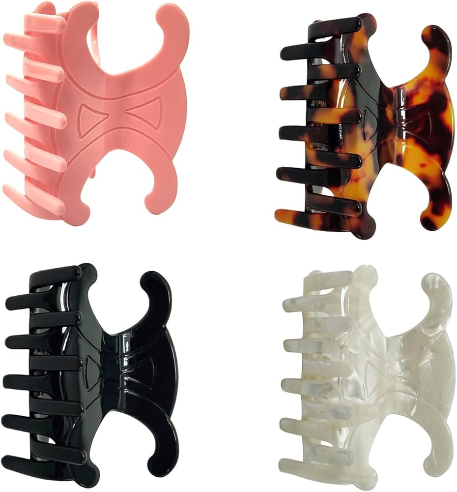 Amazon.com: Premium Durable Acetate Butterfly Hair Clips, Celine Hair Clip, 4 Pack Medium Size Ac... | Amazon (US)