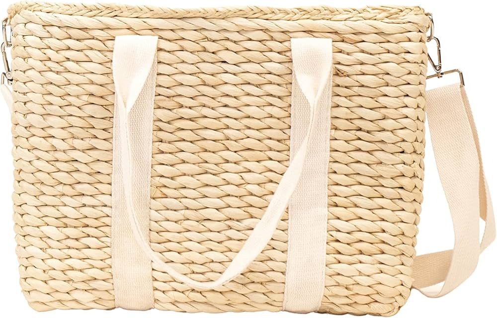 Insulated Corn Husk Bag, 18 Liters, Natural Beige, Removable Cooler, Waterproof, Stylish, Perfect... | Amazon (US)