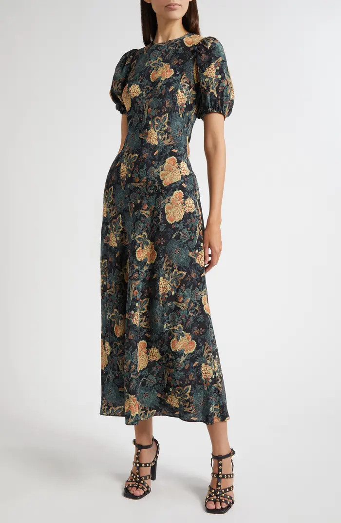 Ulla Johnson Ines Puff Sleeve Silk Maxi Dress | Nordstrom | Nordstrom