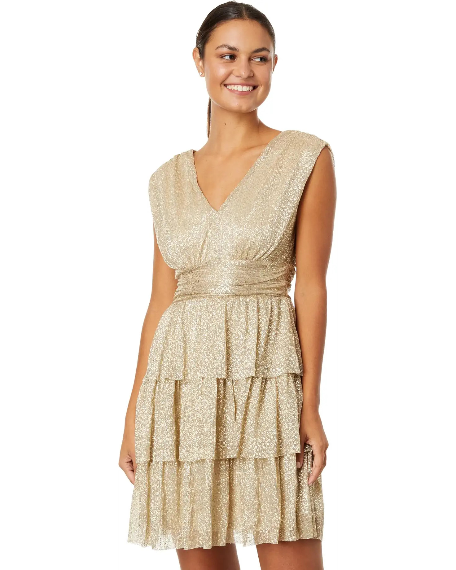 Faye V-Neck Ruffle Dress | Zappos