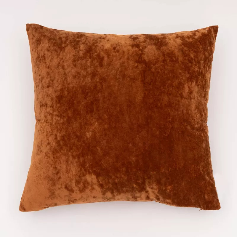 20"x20" Oversize Soft Crushed Velvet Square Throw Pillow Dark Gold - freshmint | Target