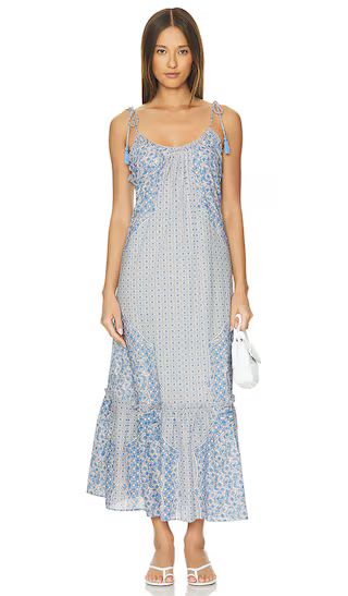 x REVOLVE Cindy Ankle Dress in Santorini Blue Floral Dress | Light Blue Dress | Revolve Clothing (Global)