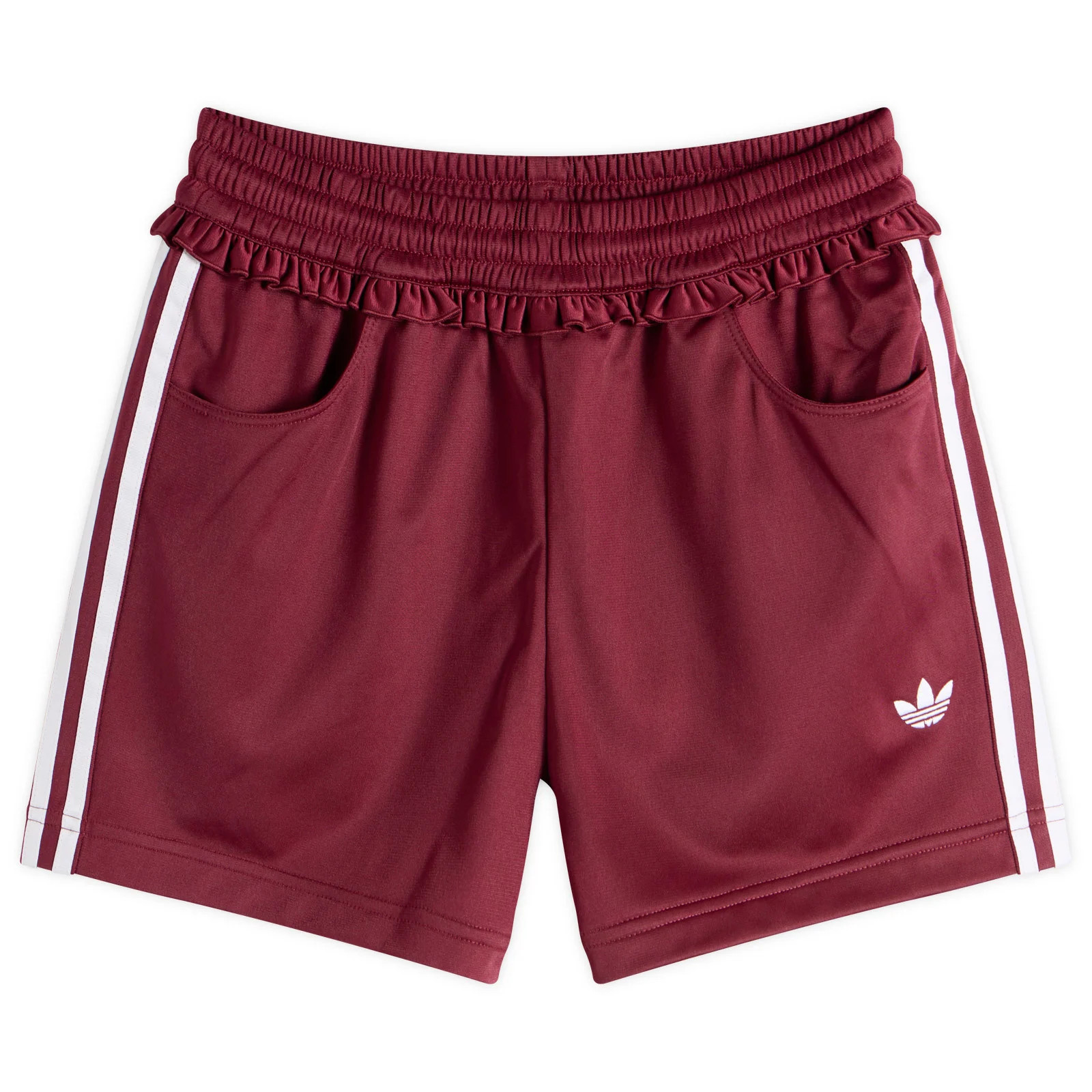 Adidas Women's Pleated Firebird Shorts in Shadow Red, Size Medium | END. Clothing