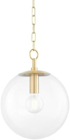 Mitzi H609701S-AGB Juliana - 1 Light Pendant 15.25 inches Tall and 11.5 inches Wide - Aged Brass | Amazon (US)