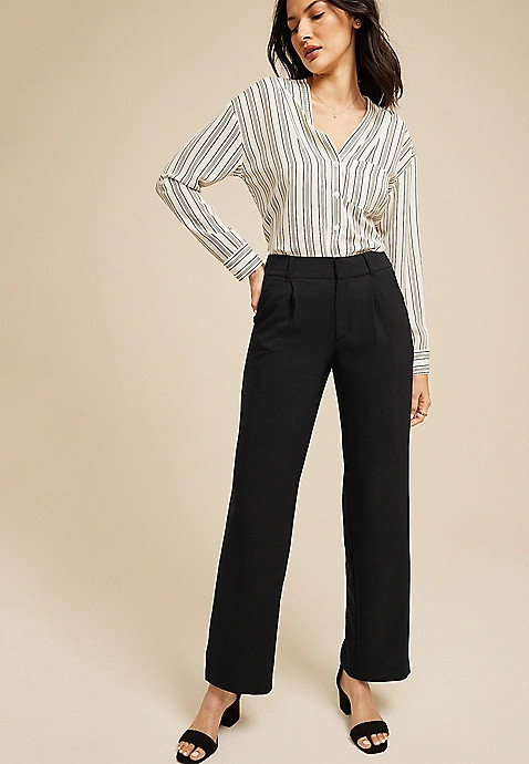 Idealist High Rise Wide Leg Dress Pant | Maurices