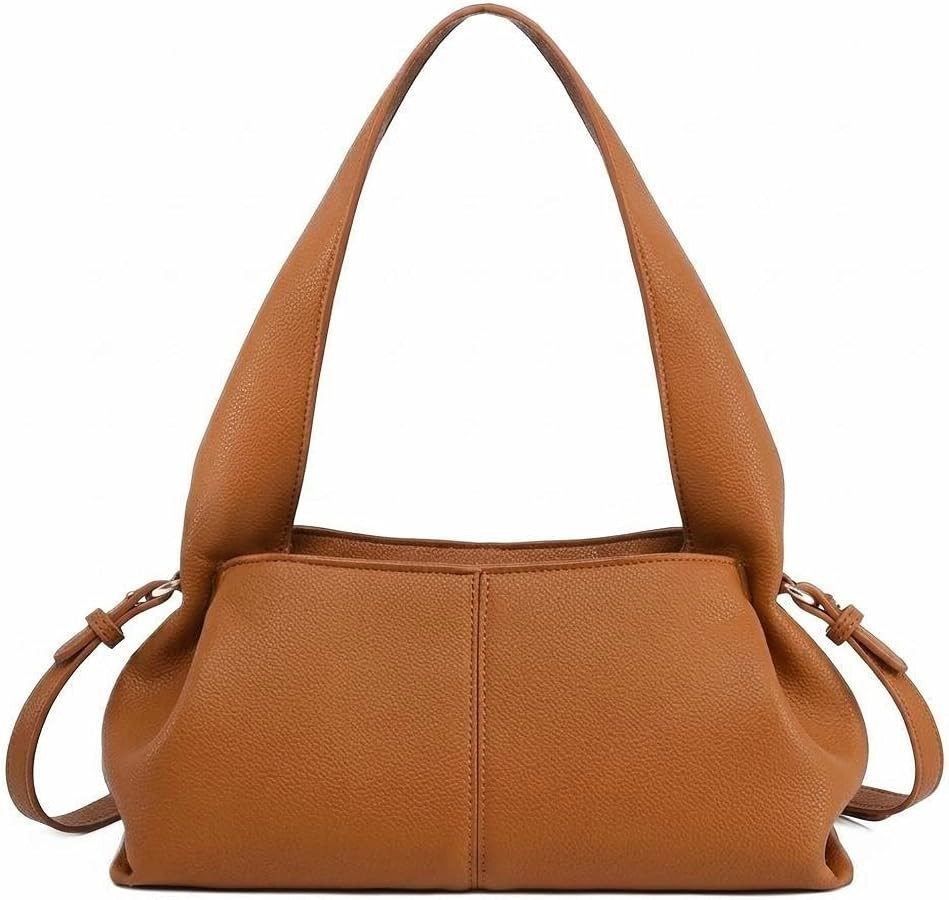Soft Black Faux Leather Hobo Dumpling Handbag for Women - Lightweight, Versatile | Amazon (US)