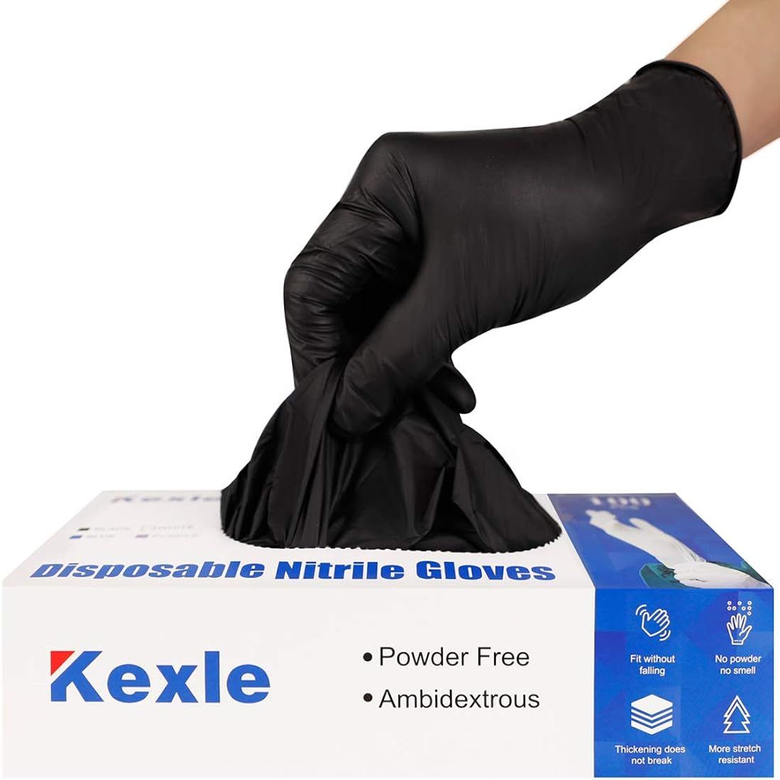 Kexle Nitrile Disposable Gloves Pack of 100, Latex Free Safety Working Gloves for Food Handle or ... | Amazon (US)