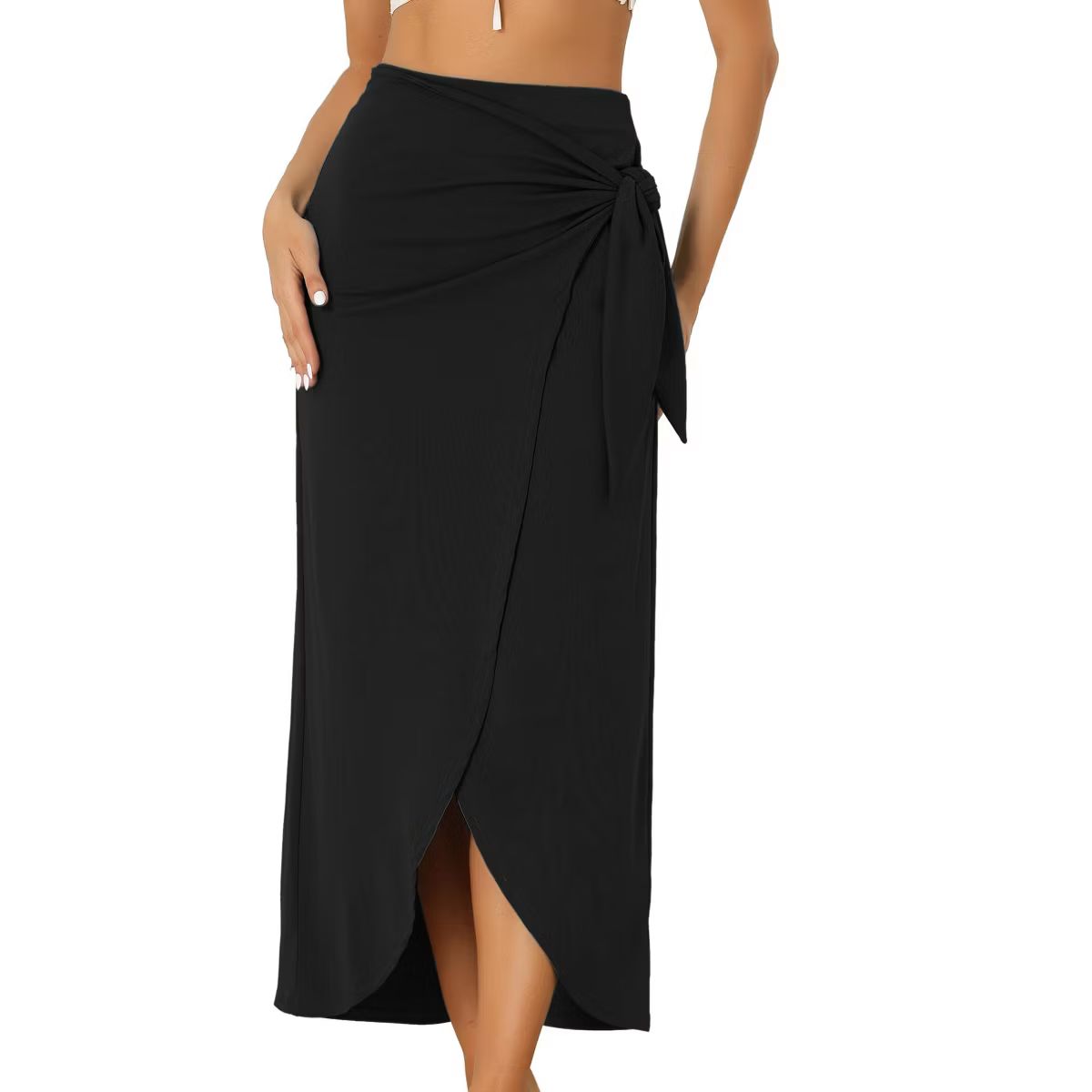 Allegra K Women's Boho High Waisted Long Summer Beach Maxi Wrap Skirts with Slit | Target