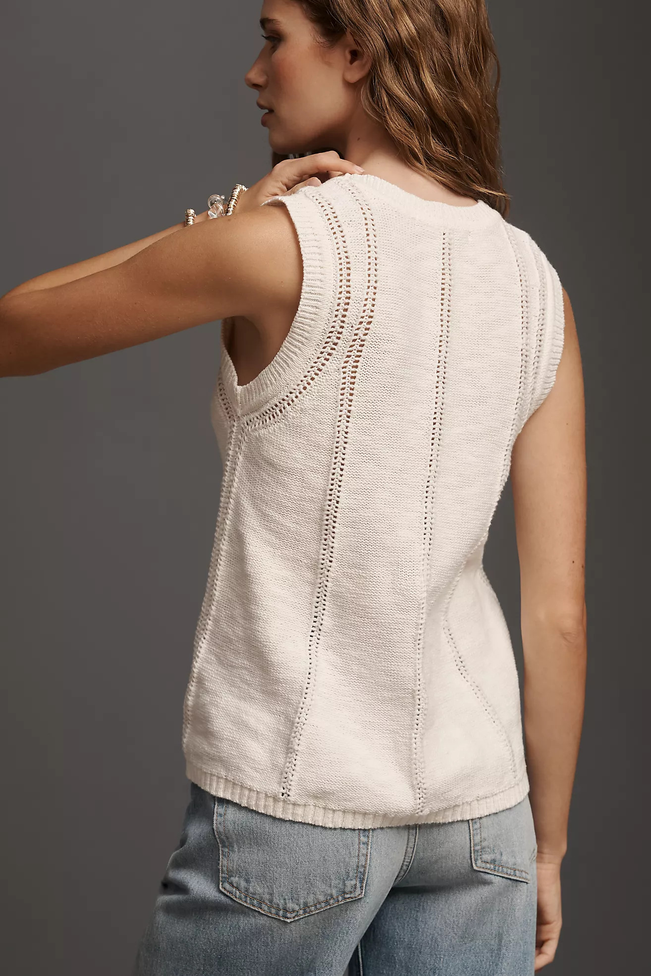 Sanctuary Easy Pointelle Cotton Sweater Tank | Anthropologie (US)