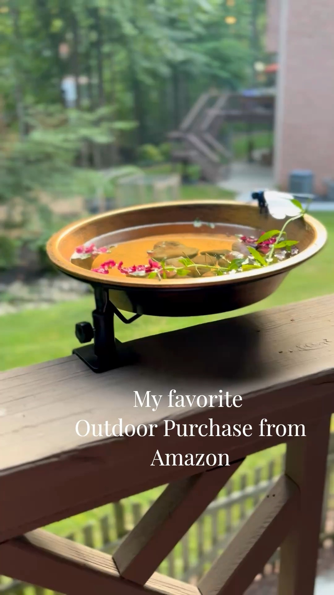 My Favorite Amazon Deck Porch Find: Copper 2-in-1 Bird Bath or Feeder ✨🌿

As we’re all starting to prep our Outdoor Spaces for Spring, I had to share my absolute favorite Amazon purchase for my back deck! 🏡 I spent so much time looking for a deck-mounted bird bath, and this was the only one I found with a detachable bowl—which is a total game-changer for quick cleaning and filling. 💦

It’s made of sturdy metal in a gorgeous copper color that looks so elevated. I’ve had mine out all winter and it has held up beautifully against the elements! ❄️ The adjustable clamp is super secure (it fits decks up to 3 inches thick), so I never have to worry about it budging in the wind.

Whether you use it as a Bird Bath or a Bird Feeder, it’s the perfect beautiful functional decor piece for your garden, patio, or lawn. 🐦✨

#OutdoorLiving #AmazonHome #BirdBath #DeckDecor #SpringPrep #GardenInspiration #AmazonFinds #OutdoorOasis #PatioDecor #BirdWatcher #LTKOutdoor #LTKSpring 

#LTKHome #LTKSeasonal