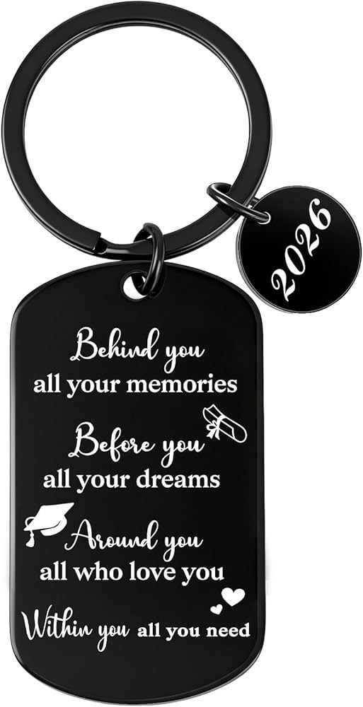 Class of 2026 Graduation Gifts,Classic Black Graduation Keychain – Never Fades or Rusts, A Last... | Amazon (US)