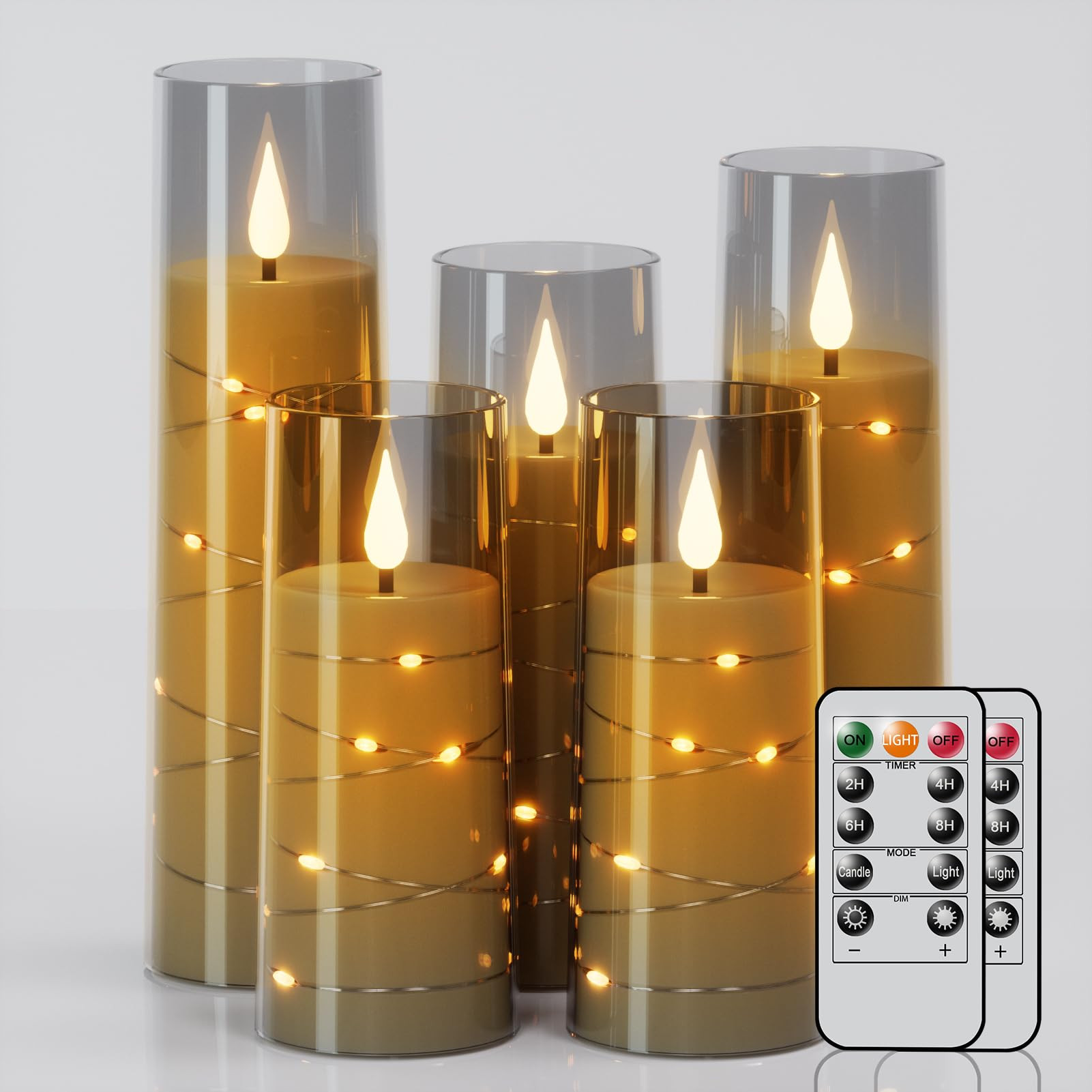 DRomance Flickering Flameless Candles String Lights with 11-Key Remote and Timer Battery Operated... | Amazon (US)