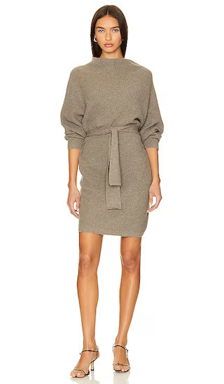 Leith Belted Dress in Otter Melange Grey Dress Gray Dress Taupe Dress Neutral Dress Neutral Outfit | Revolve Clothing (Global)