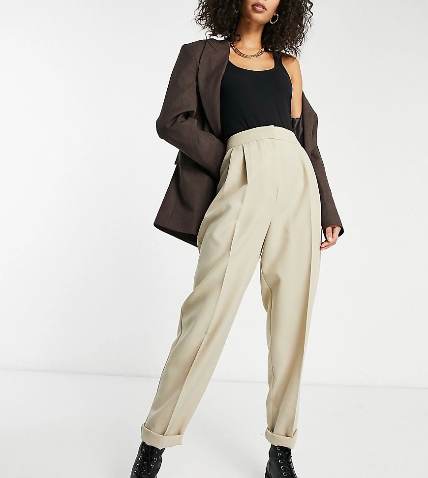 ASOS DESIGN Tall mansy suit tapered pants in mocha-Beige | ASOS (Global)