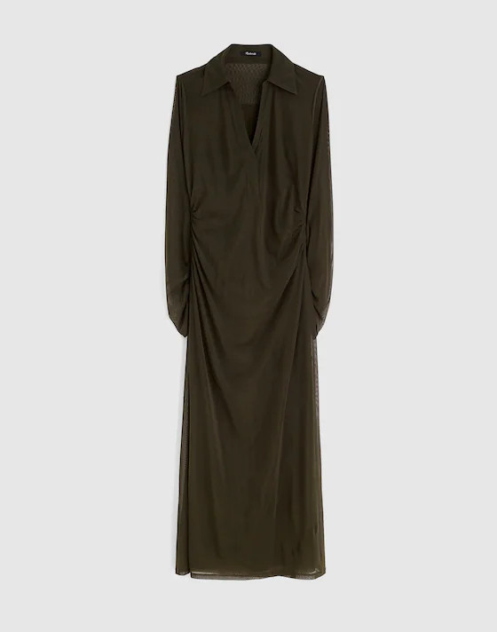 Long-Sleeve Polo Midi Dress | Madewell