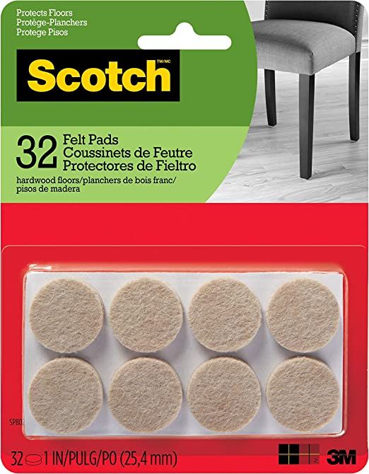 Scotch Felt Pads, Felt Furniture Pads for Protecting Hardwood Floors, Round, 1 Inch Diameter, Bei... | Amazon (US)