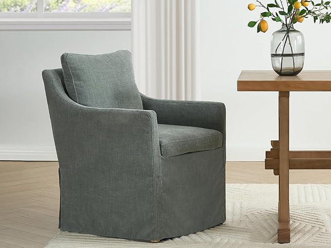 Farmhouse Upholstered Dining Chair, Modern Kitchen& Dining Room Chairs with Arms, Chenille Accent... | Amazon (US)