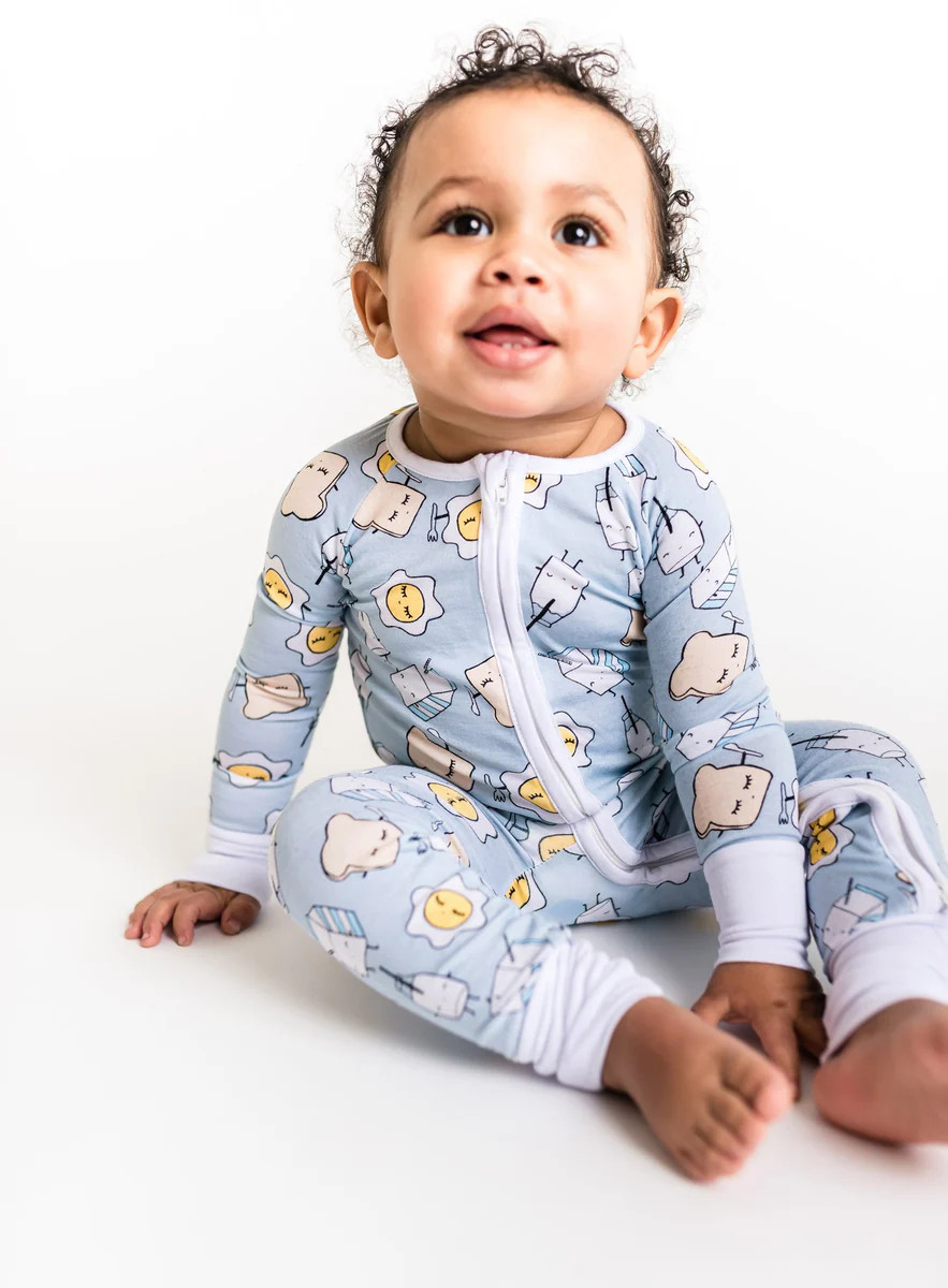 Blue Breakfast Buddies Bamboo Viscose Zippy | Little Sleepies