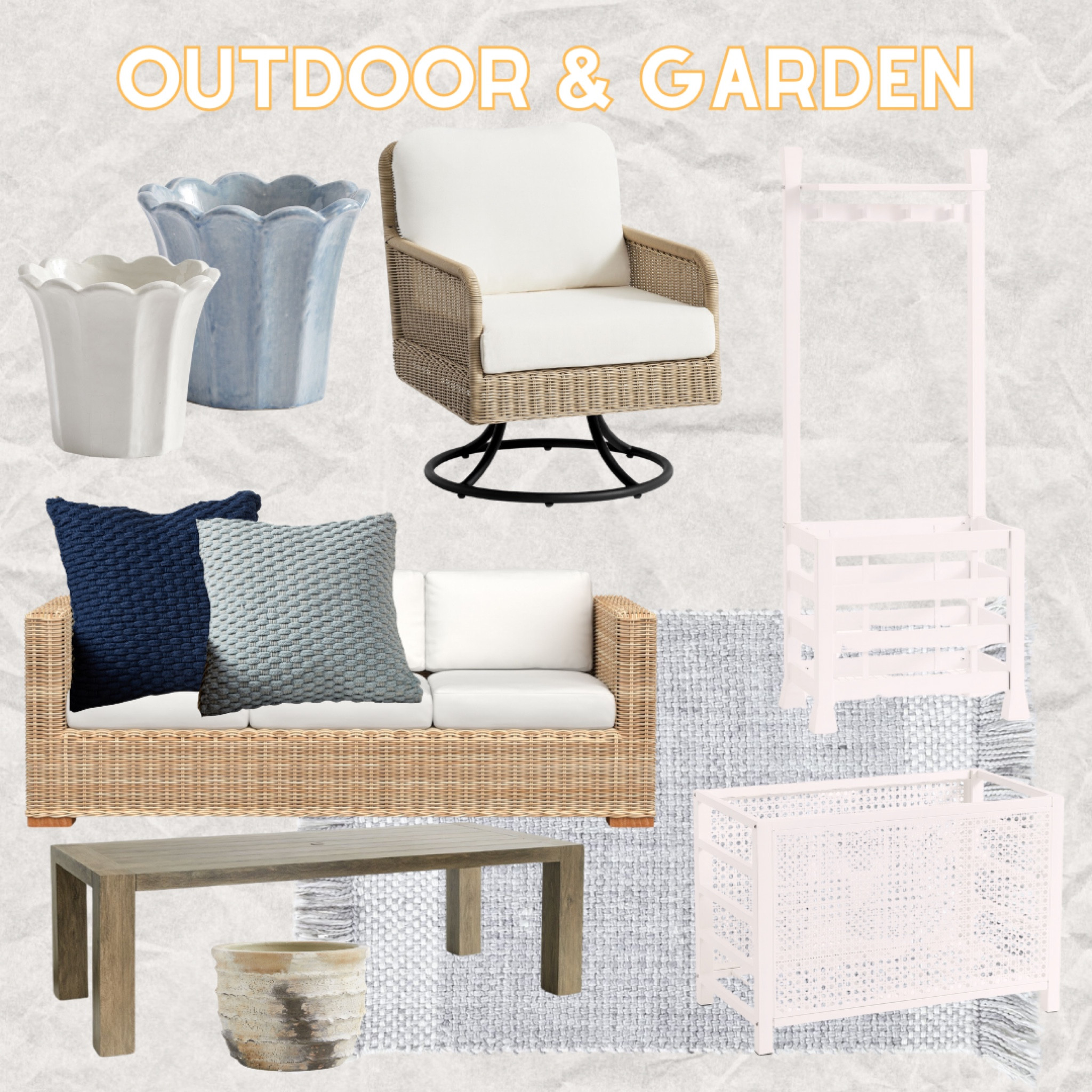 Outdoor & Garden 

Outdoor Pillow | Fluted Tulip Cachepot | Outdoor Rug | Metal Outdoor Pool Storage Bin | Wicker Swivel Outdoor Lounge Chair | Wicker Square Arm Outdoor Sofa | Metal Outdoor Storage Organizer

#LTKhome #LTKsalealert #LTKstyletip