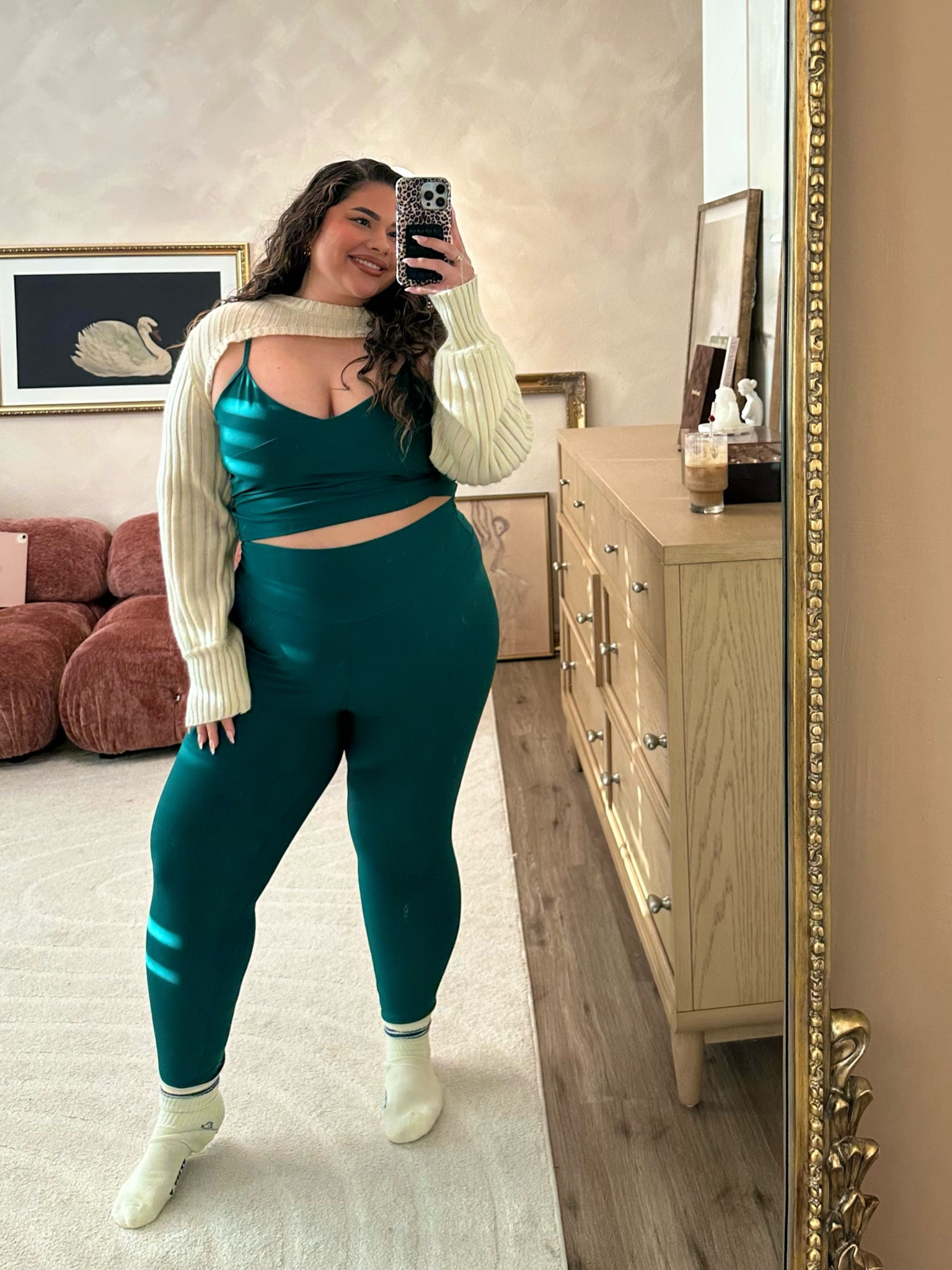 todays Pilates outfit 🎀✨🙂‍↔️ wearing size in both the leggings and top! #workout 

#LTKFitness #LTKPlusSize #LTKActive