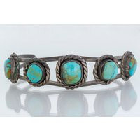 Vintage Bracelet - Sterling Silver Turquoise Cuff | Etsy (US)