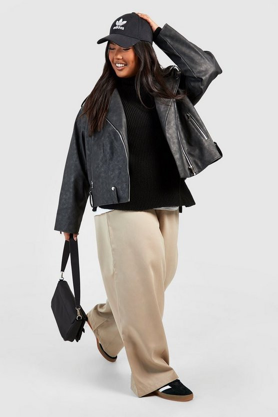 Plus Turtleneck Side Split Sweater | Boohoo.com (US & CA)