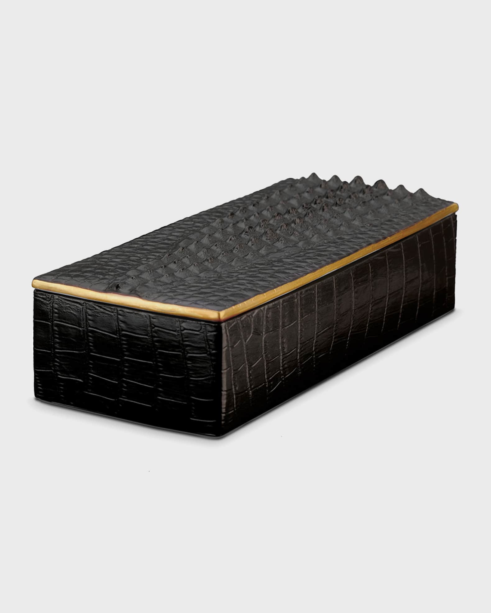 L'Objet Crocodile Rectangular Box | Neiman Marcus