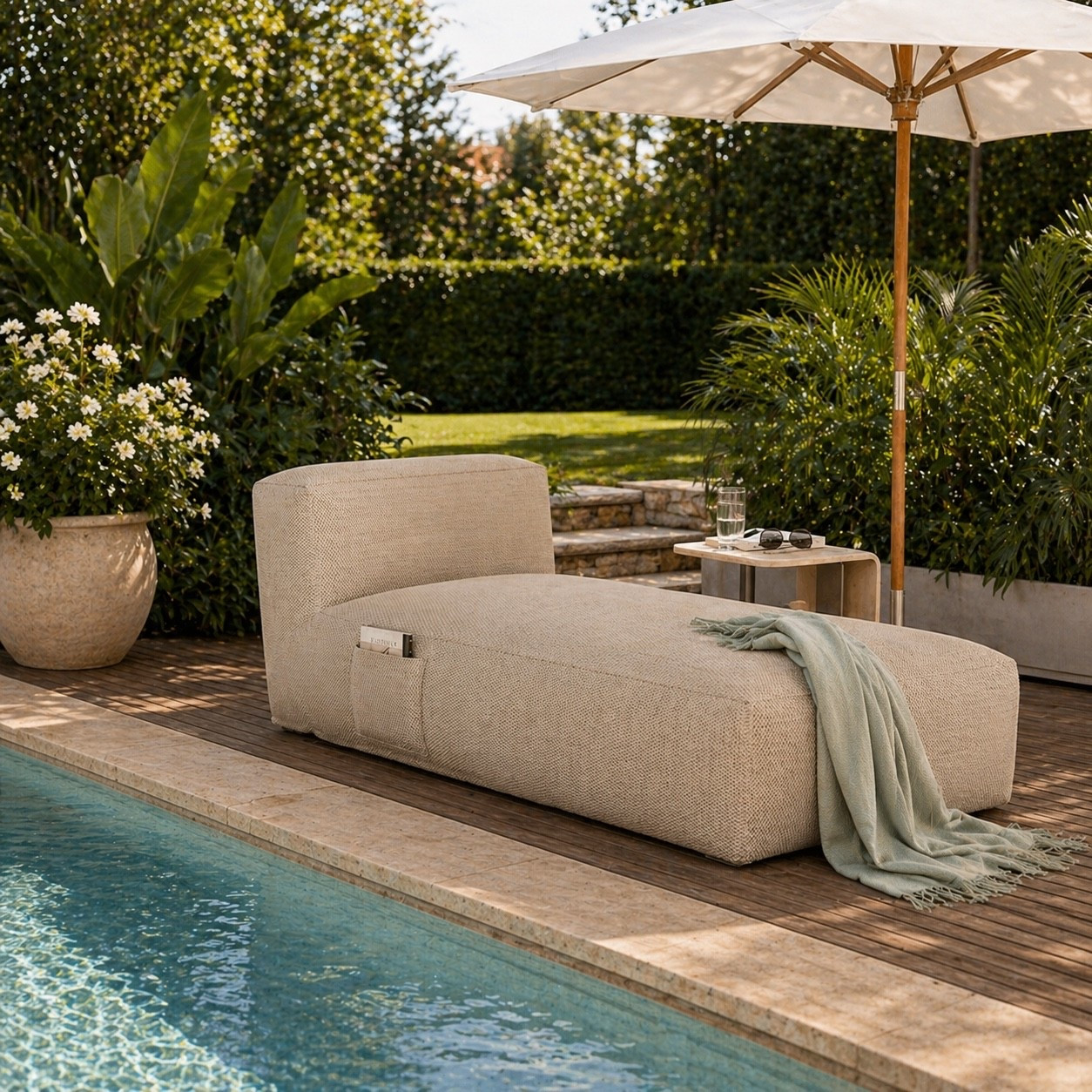Outdoor chaise lounge 🌤️

#LTKHome #LTKdayinmylife #LTKSwim