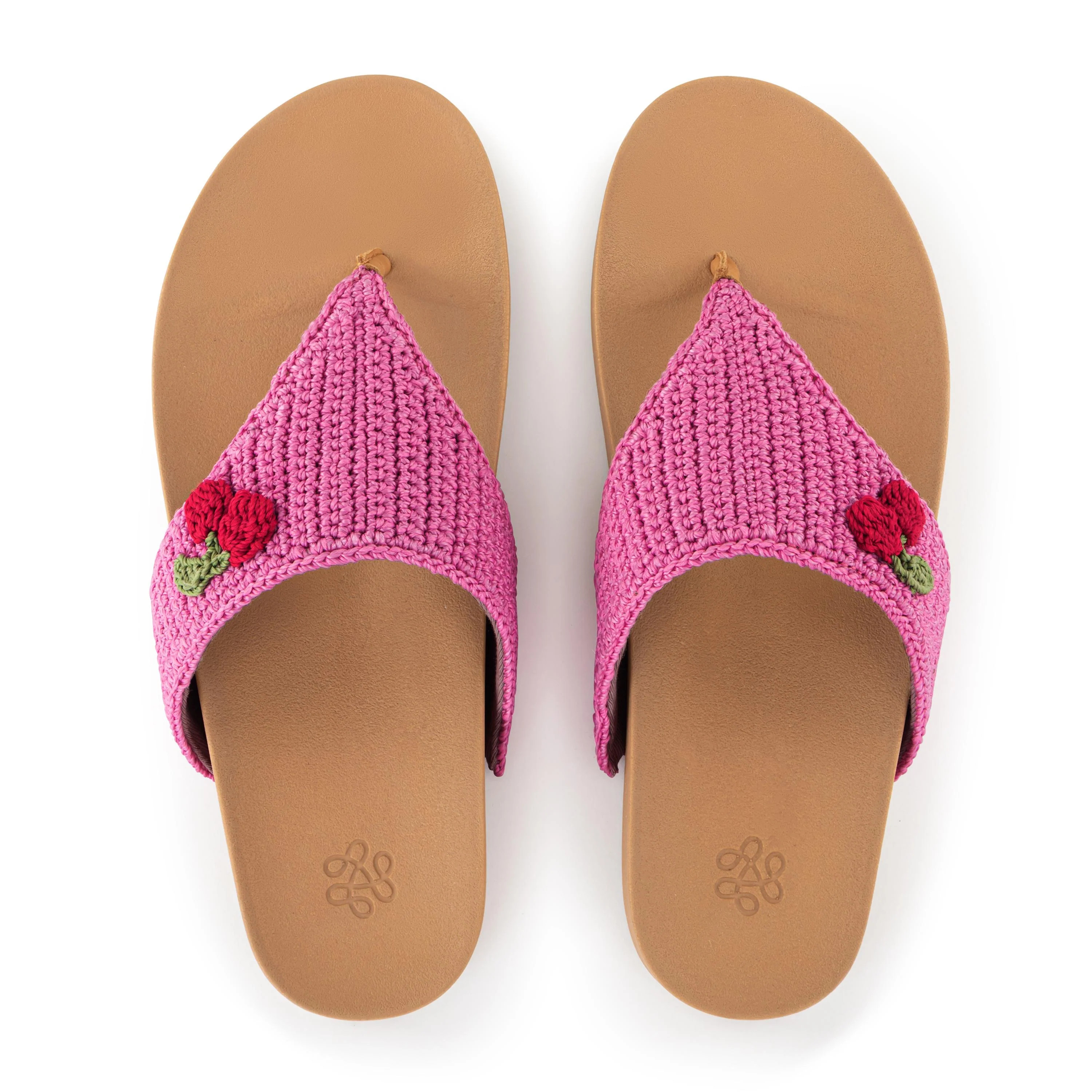 Everly Sandal in Pink Cherries Crochet | The Sak