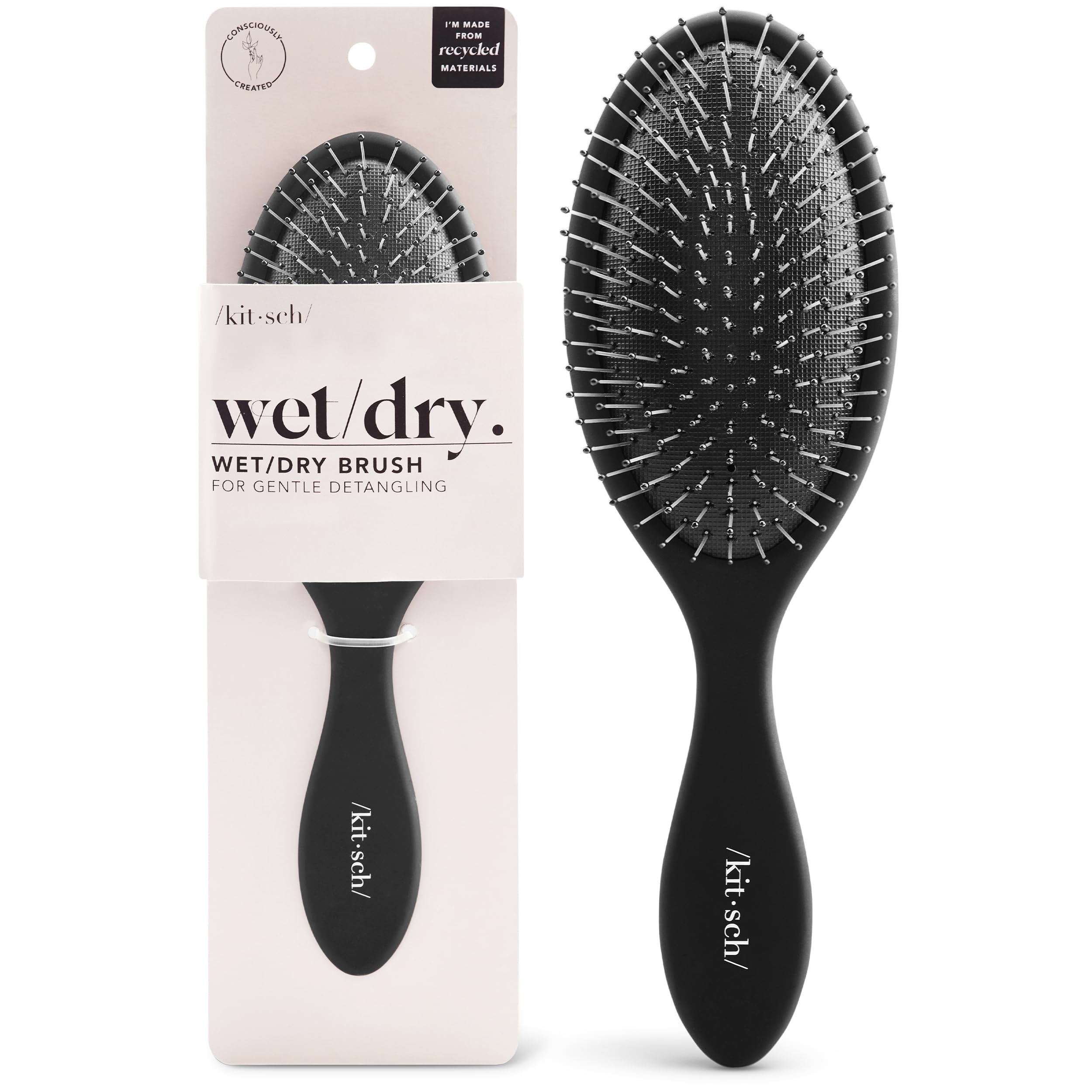 Kitsch Recycled Plastic Wet/Dry Hair Brush, Detangling Tool for Curly or Straight Styles, Brush f... | Amazon (US)