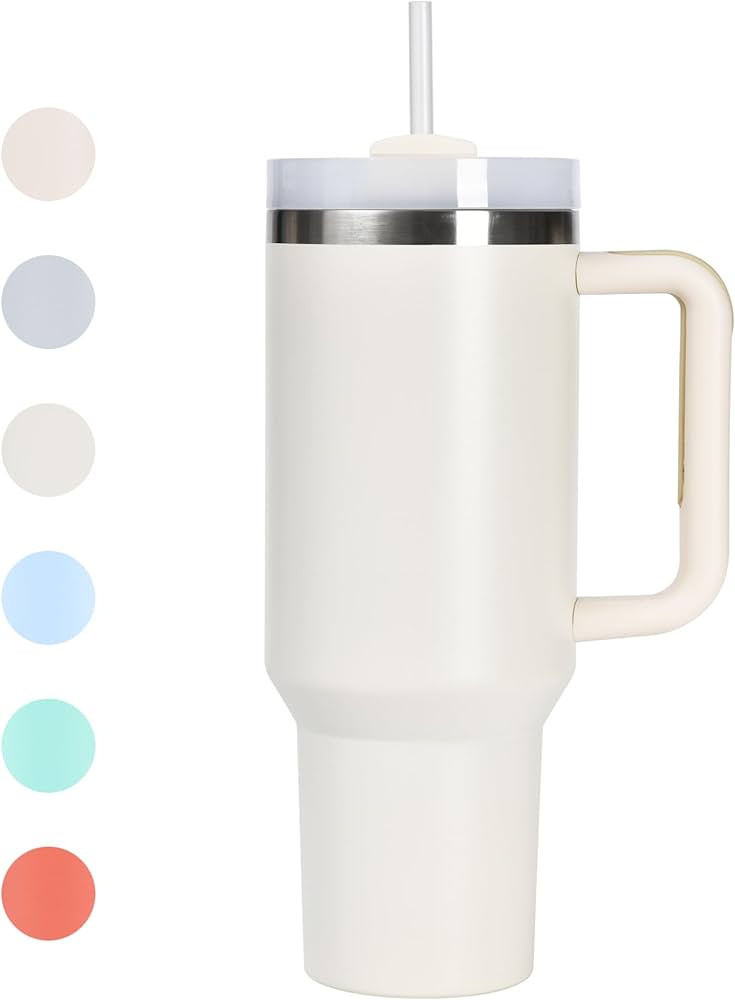 40oz Tumbler with Handle, Straw, Lid, Stainless Steel Vacuum Insulated Water Bottle Adventure Tra... | Amazon (US)