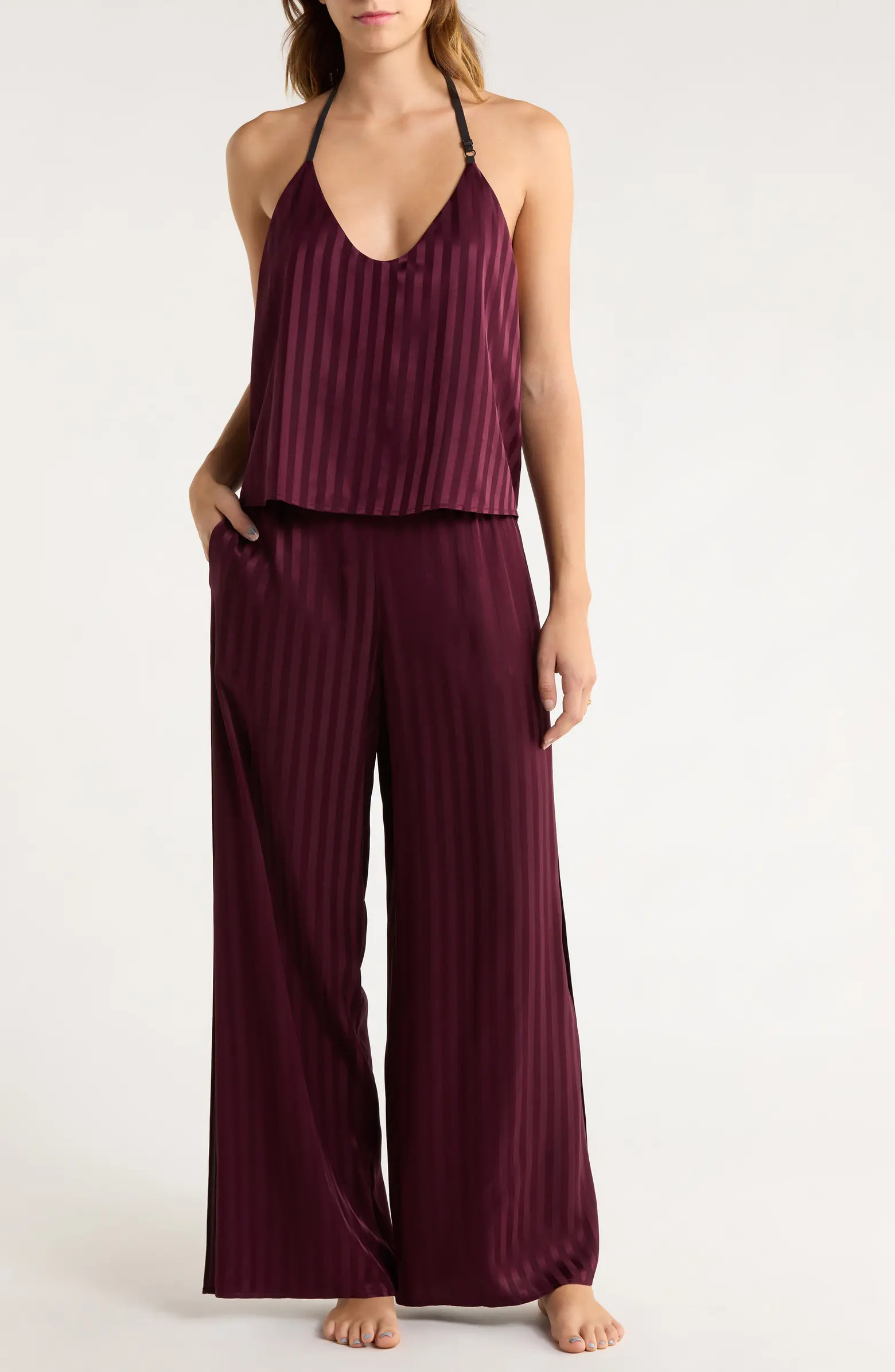 Washable Stripe Mulberry Silk Jacquard Pajamas | Nordstrom