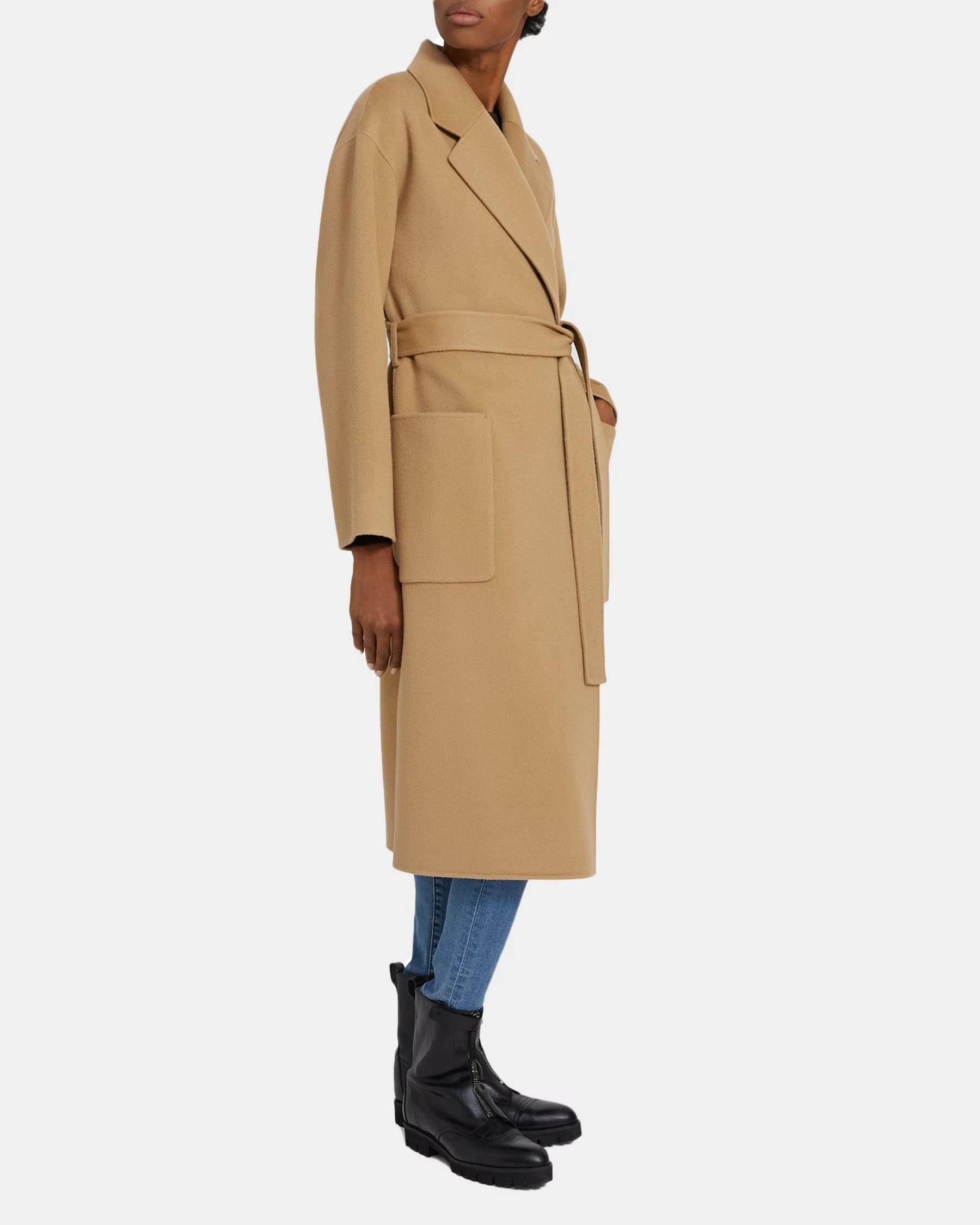 Robe Coat in Double-Face Wool-Cashmere | Theory Outlet