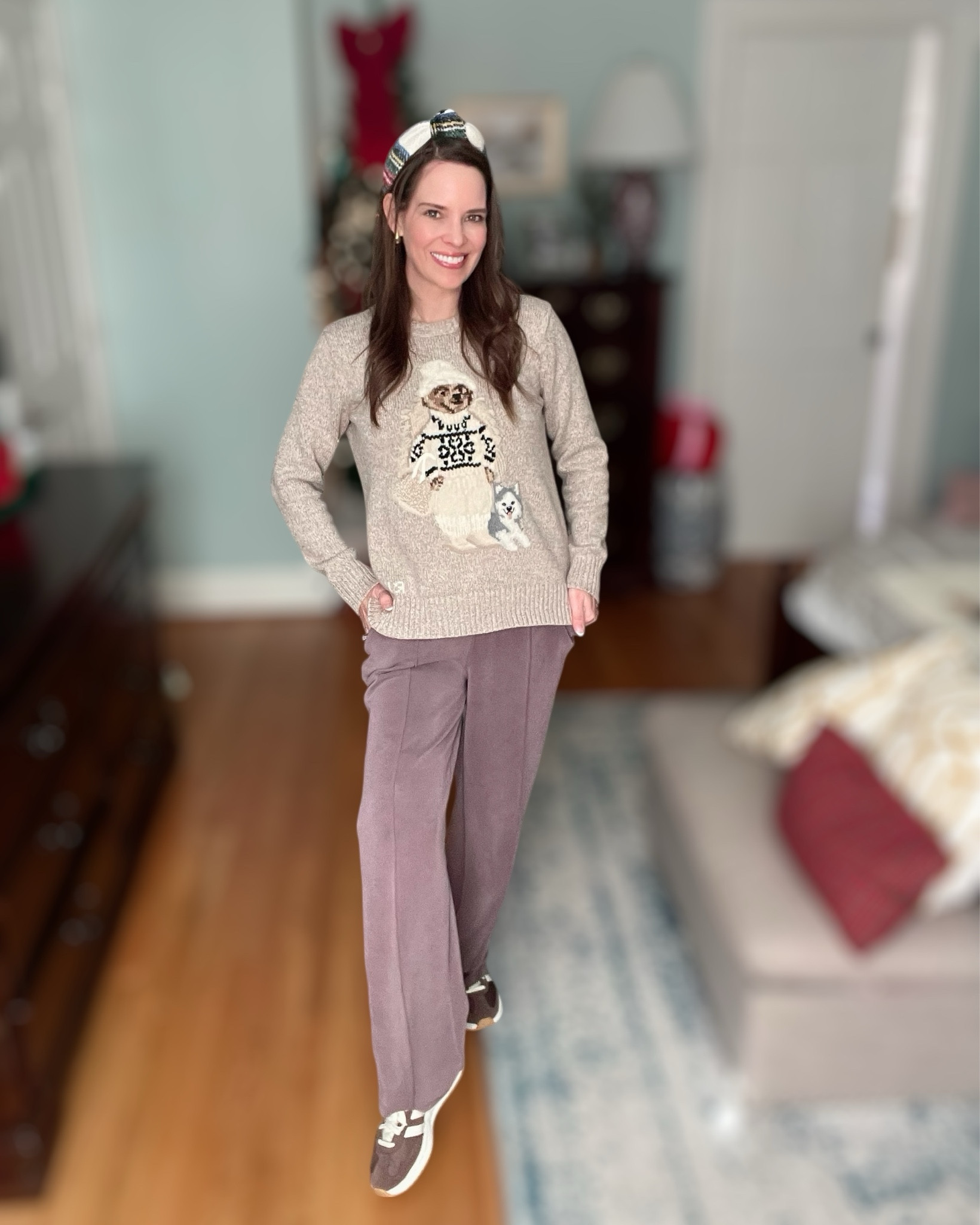 Cozy Polo Bear Holiday Outfit 🎄🧸✨

The sweetest winter outfit featuring the iconic Ralph Lauren Polo Bear sweater — such a timeless, gift-worthy piece for the holidays. I paired it with these soft wide-leg Amazon pants (a comfy-chic staple!) and my retro-inspired sneakers for a relaxed but put-together winter look. Finished it with a tartan padded headband for a pop of holiday color and my favorite everyday gold huggie hoops. This whole outfit is cozy, classic, and perfect for decorating the tree, hosting at home, or gifting to someone who loves elevated winter basics. 💛❄️

holiday outfit • winter cozy style • polo bear sweater look • amazon pants outfit • wide leg lounge pants • tartan headband • sneaker outfit • classic winter style • gifting ideas for her • holiday wardrobe inspo • casual christmas outfit • soft neutrals aesthetic • everyday gold hoops

#LTKHoliday #LTKFindsUnder50 #LTKGiftGuide