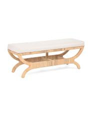 50x19x15 Azura Rattan Bench With Cushion | TJ Maxx