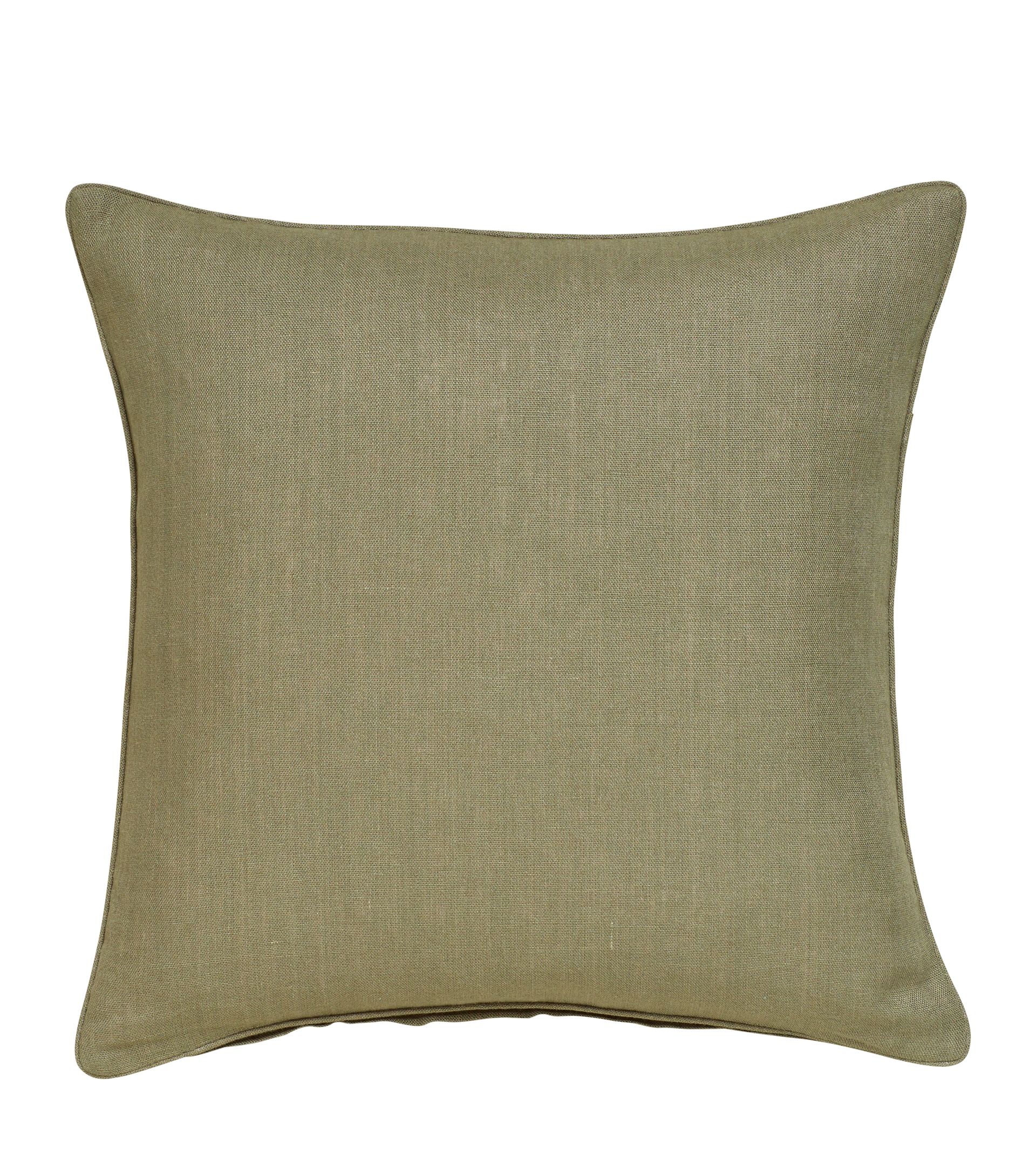Plain Linen Pillow Cover - Light Sage | OKA US