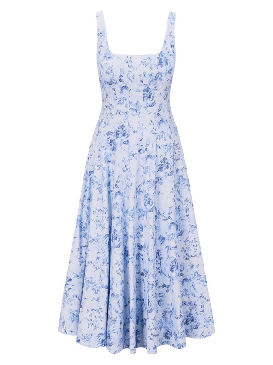 Wells Floral Cotton Midi-Dress | Saks Fifth Avenue